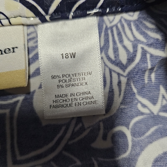 Alfred Dunner 18W Black White Textured Floral Clear Sequin Button Front Jacket - Picture 7 of 11